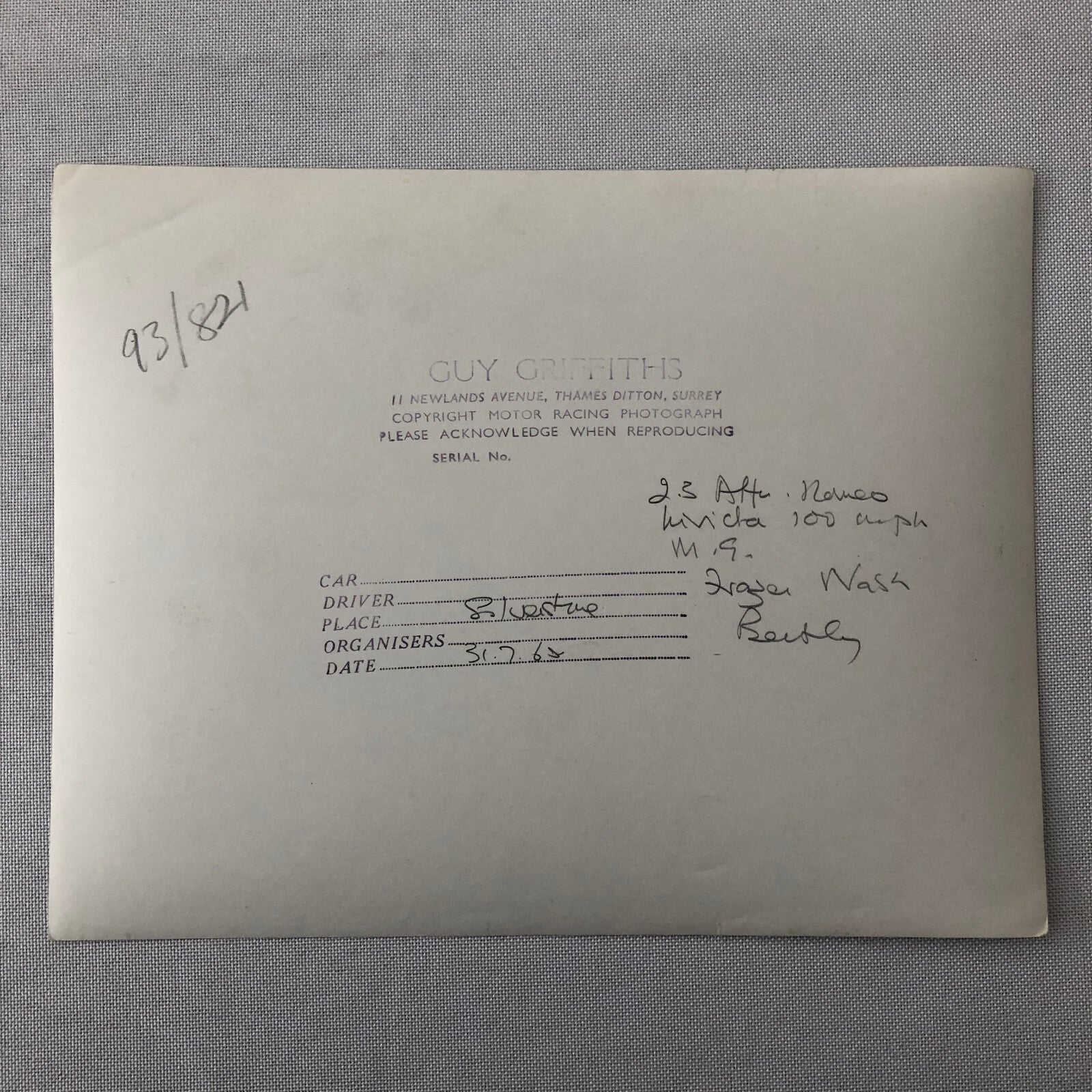 Vintage Car Racing Photo Photograph Print Alfa Romeo Frazer Nash MG Bentley +