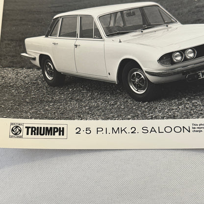 Triumph 2.5 PI MK 2 Saloon Sedan Car Factory Press Photo Photograph Print 1973