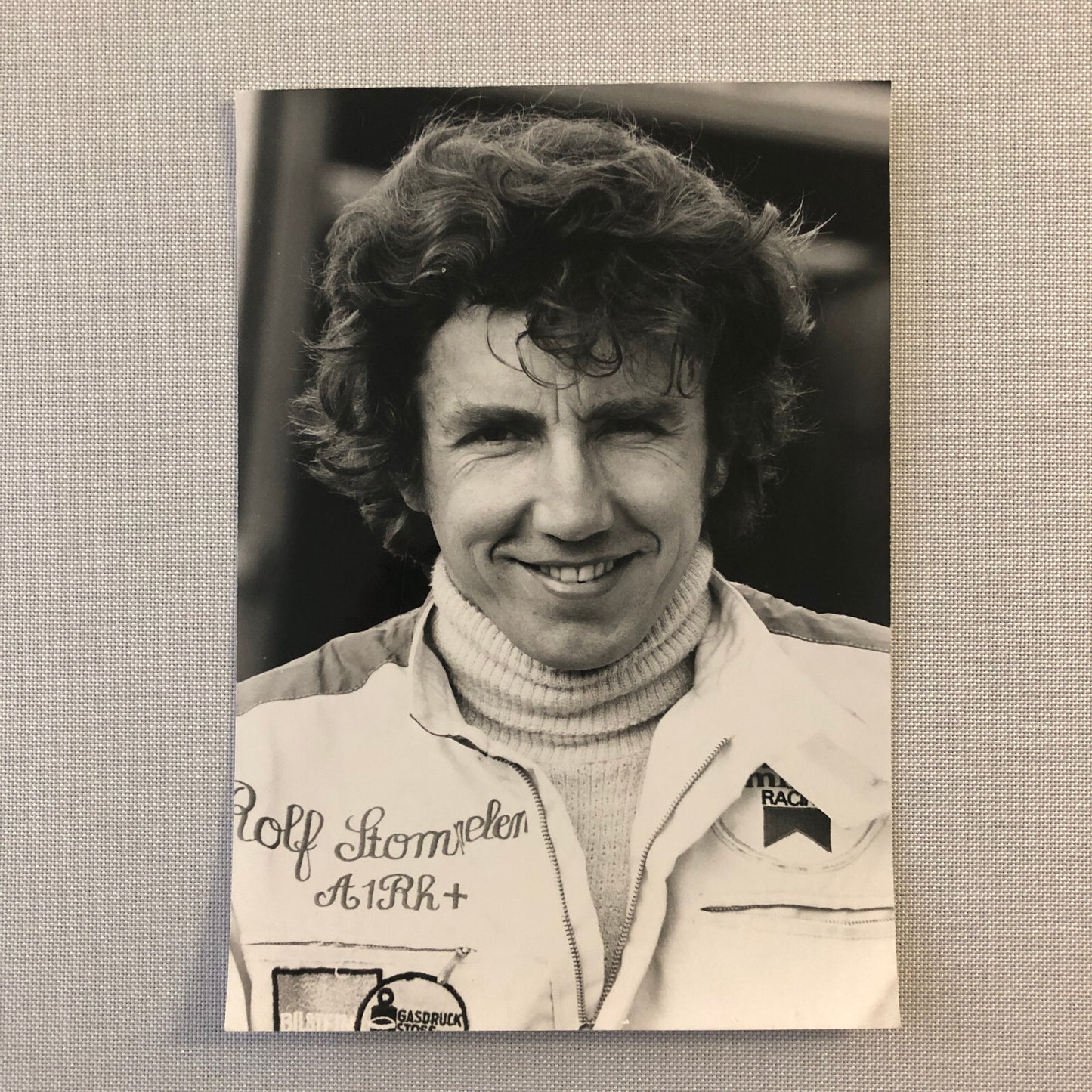 Vintage Racing Photo Photograph Rolf Stommelen Porsche Factory Werkfoto