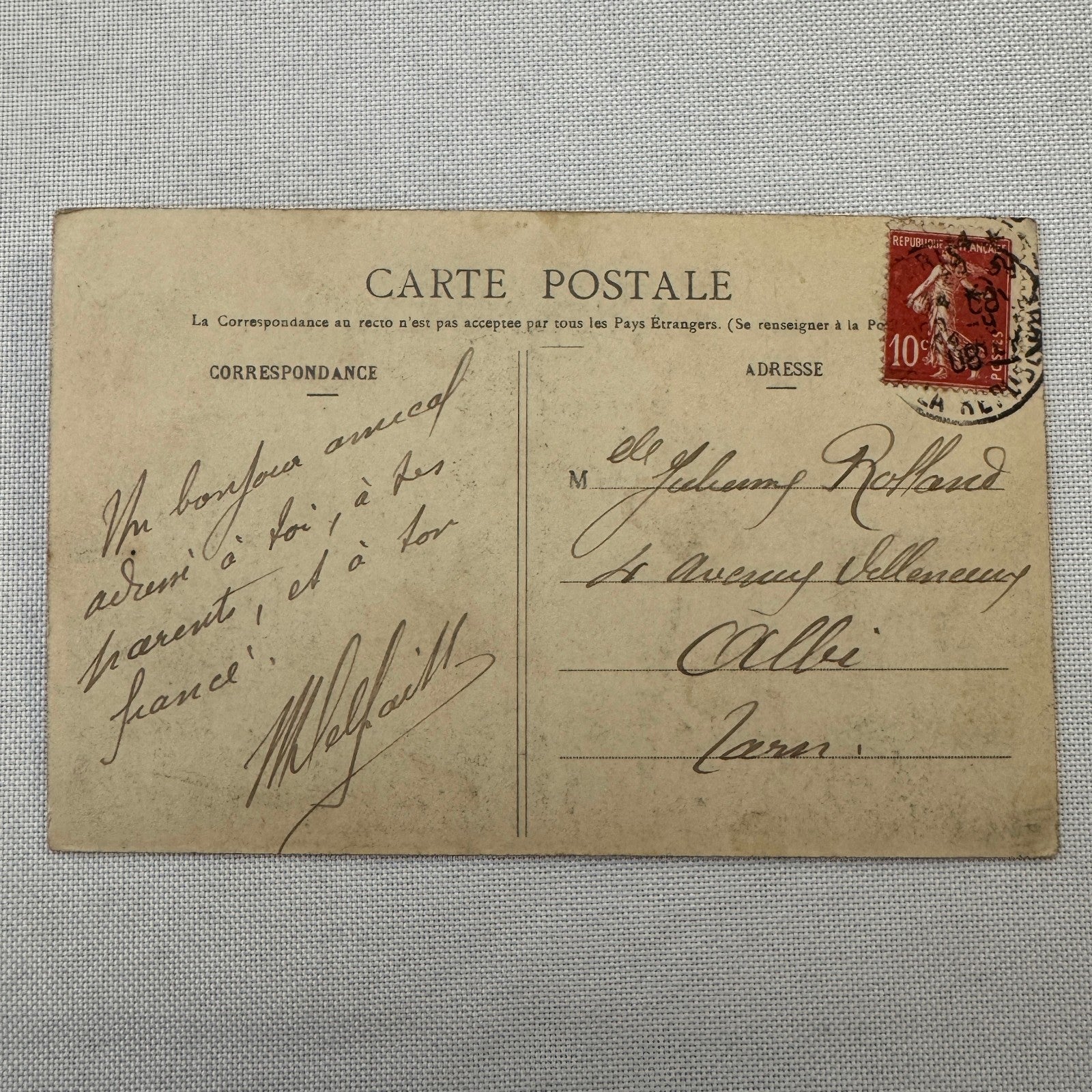 Vintage Zeppelin Airship Dirigible Postcard Post Card French Nulli Secundus