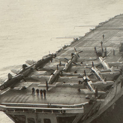 British Navy Aircraft Carrier HMS Theseus Vintage Press Photo Photograph Boat