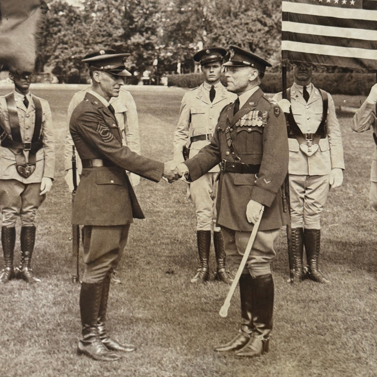American Military Retirement of Army Sergeant William Pratt Press Photo 1933