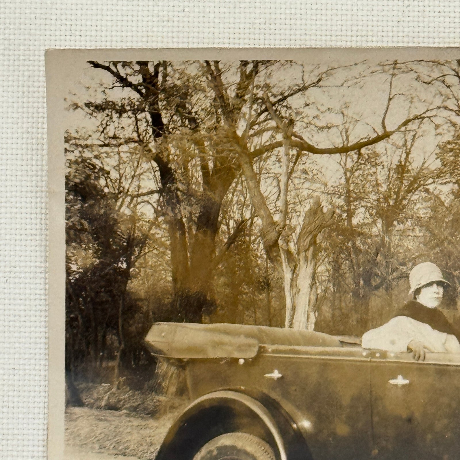 Vintage Photo Photograph Print Man Woman Couple in Early Automobile Car