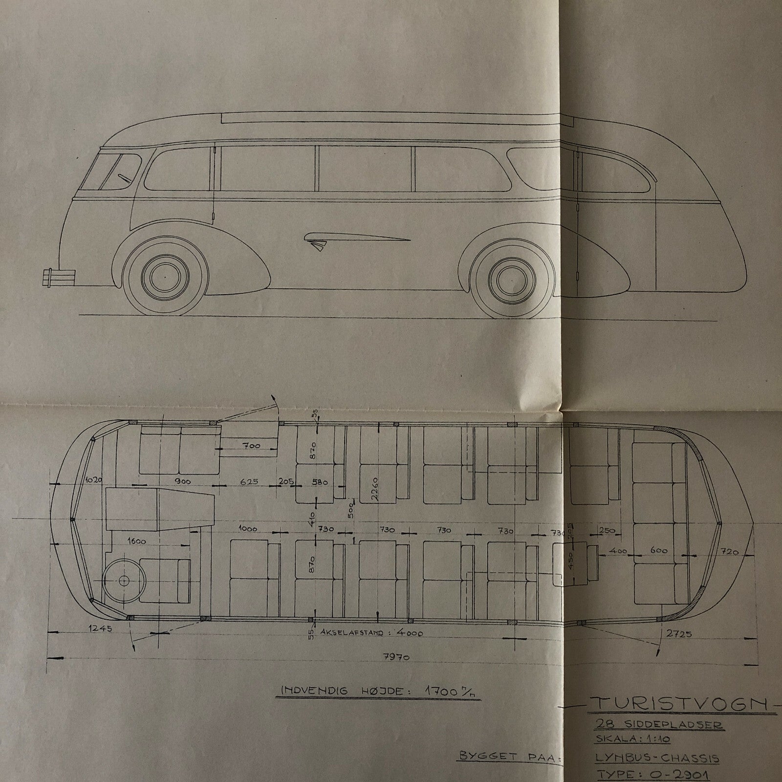 1936 Coachbuilder Bus Design Blueprint Rendering Blue Print Coach Bus Truck