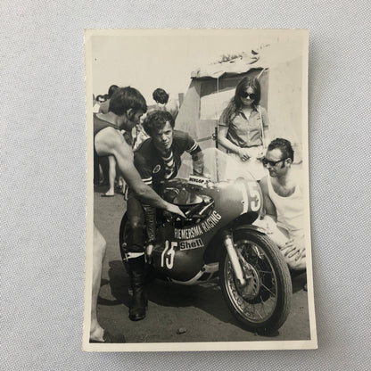 Vintage Motorcycle Racing Photo photograph Rider Theo Bult Yamaha 1971