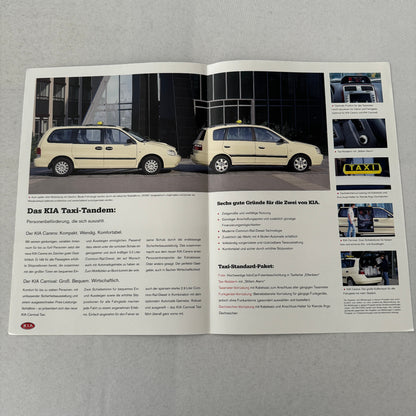 2004 Kia Carnival and Carens TAXI CAB Sales Brochure Catalog German Text