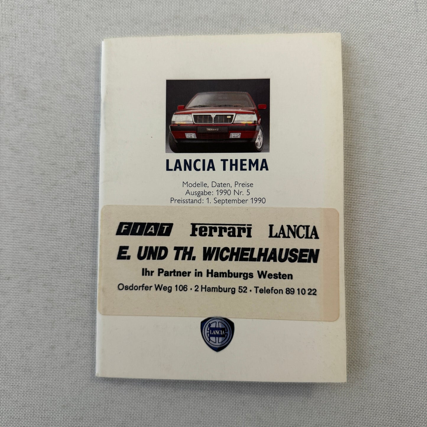 1990 Lancia Thema Technical Data Price List Brochure European German 8.32 Wagon