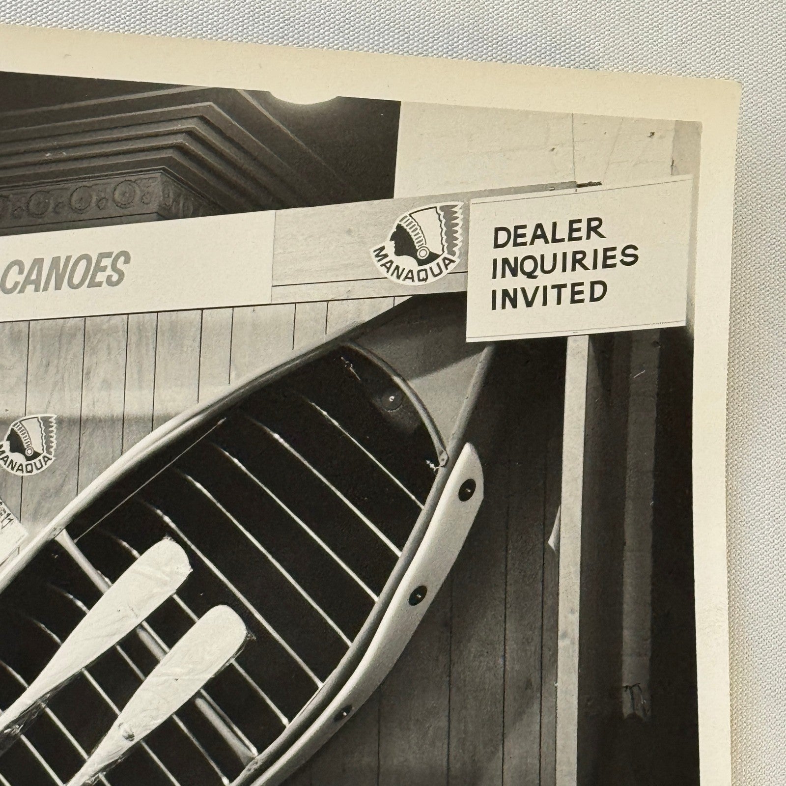 Vintage Manaqua Canoe Boat Advertising Photo Tradeshow Display