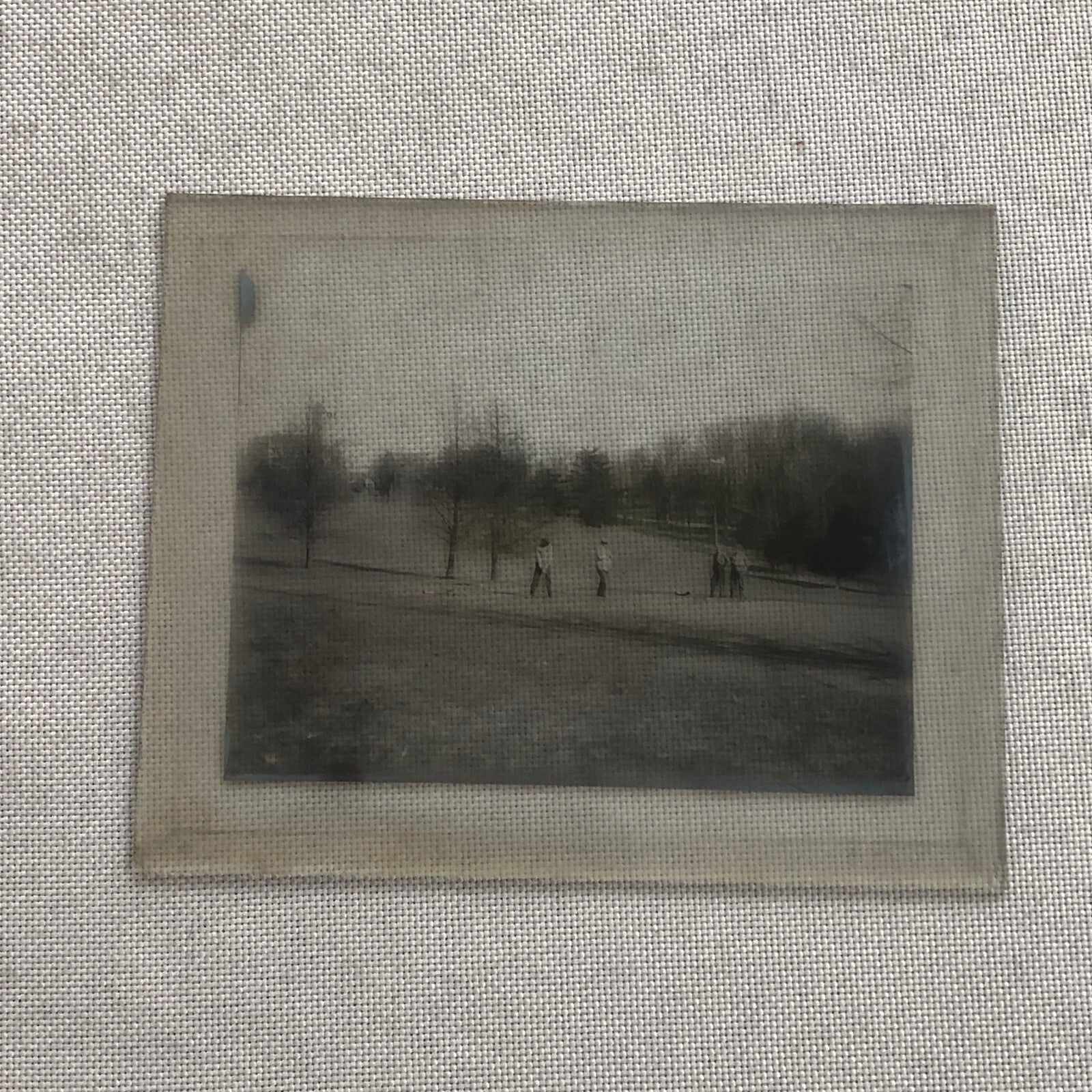 Antique Glass Plate Lantern Slide Photo Golf Golfers Golfing Golf Course