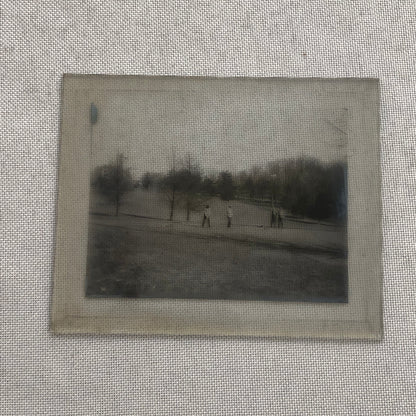 Antique Glass Plate Lantern Slide Photo Golf Golfers Golfing Golf Course