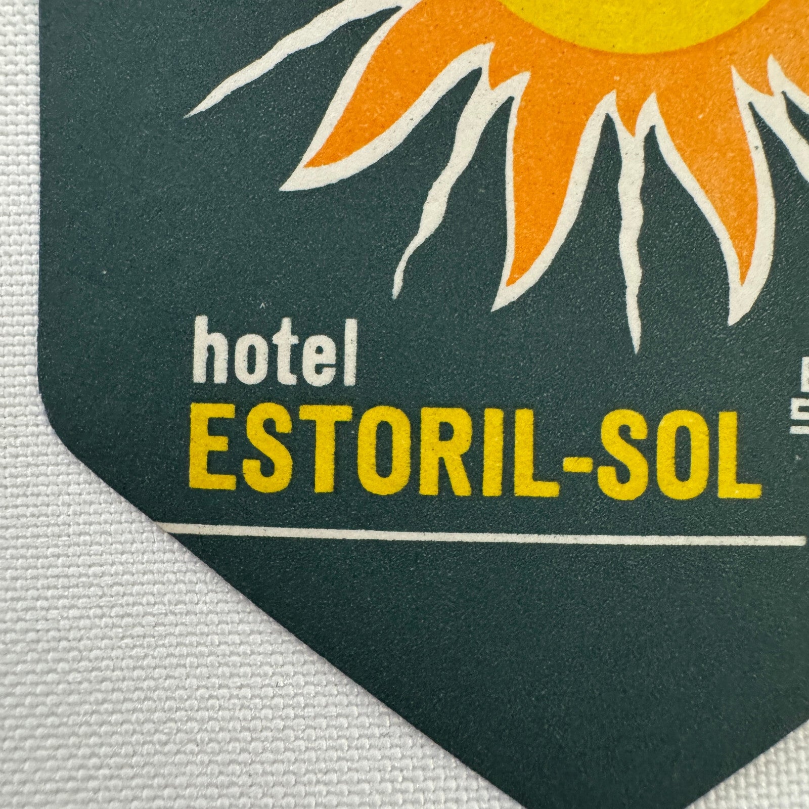 Vintage Hotel Travel Luggage Label Costa Do Sol Portugal Hotel Estoril Sol