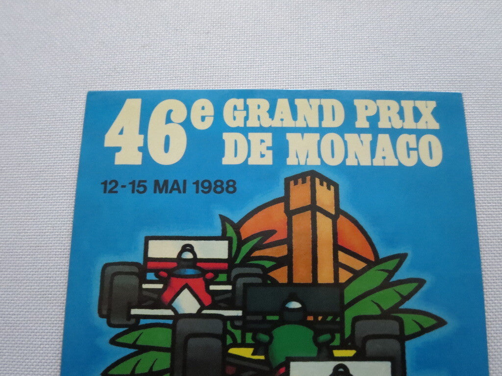 1988 Monaco Grand Prix Automobile Racing Car Postcard Post Card - Reproduction 