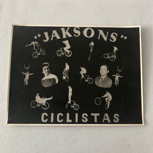 Circus Performer Act Bicycle Photo Photograph Vintage Jaksons Ciclistas