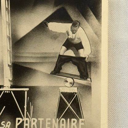 Vintage Circus Acrobat Balancing Act Photo Photograph Burck and Partner FRENCH