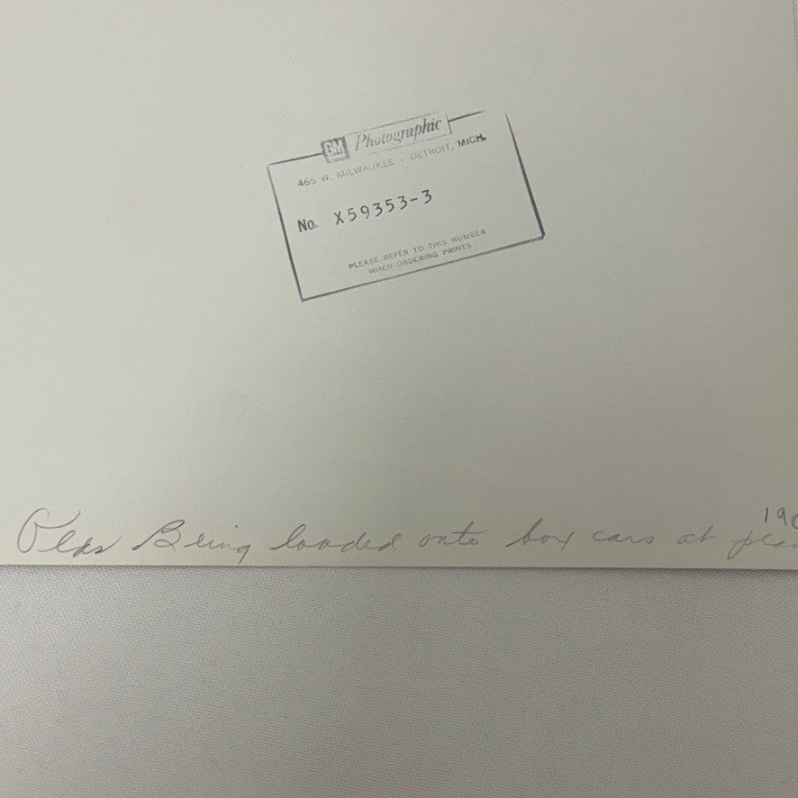 1906 Oldsmobile Car Photo Photograph Print Vintage Factory Plant Boxcar Train GM