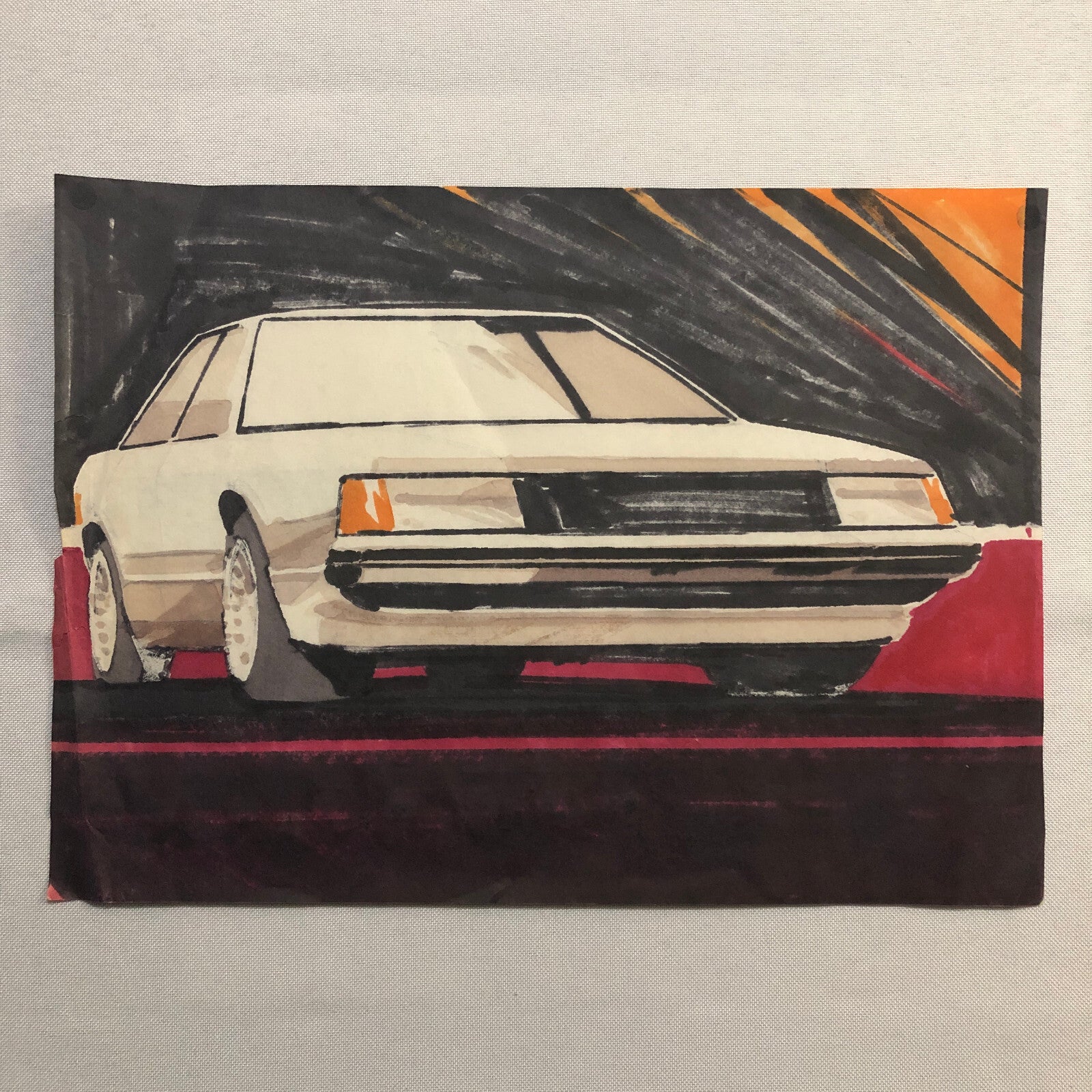 Styling Concept Automobile Illustration Art Drawing Sketch Vintage Ford Granada