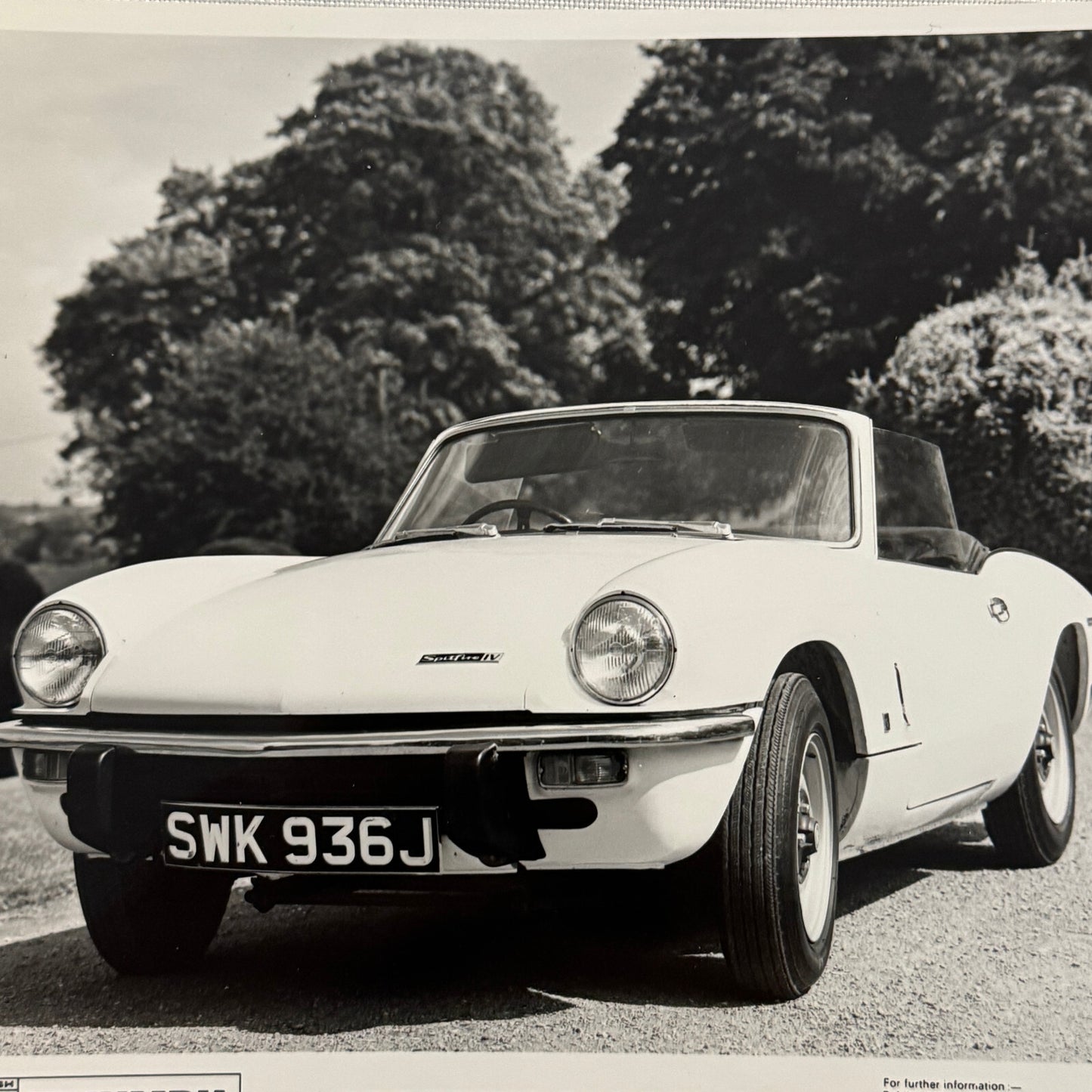 Triumph Spitfire Mark IV Roadster Car Factory Press Photo Photograph
