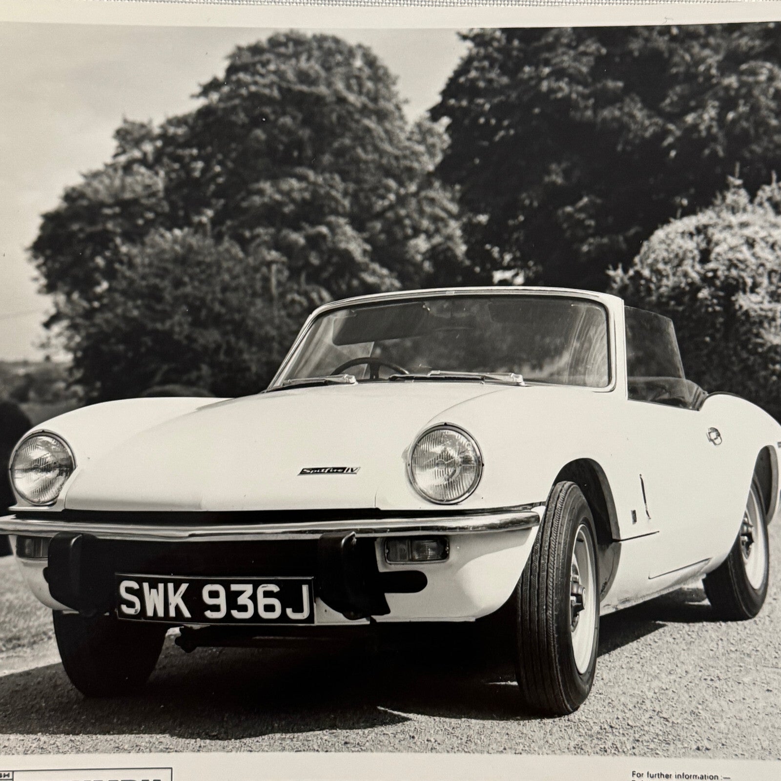 Triumph Spitfire Mark IV Roadster Car Factory Press Photo Photograph