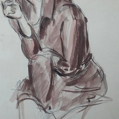 Vintage Painting Art Artwork Artist Arthur E Sudler Smoking Woman