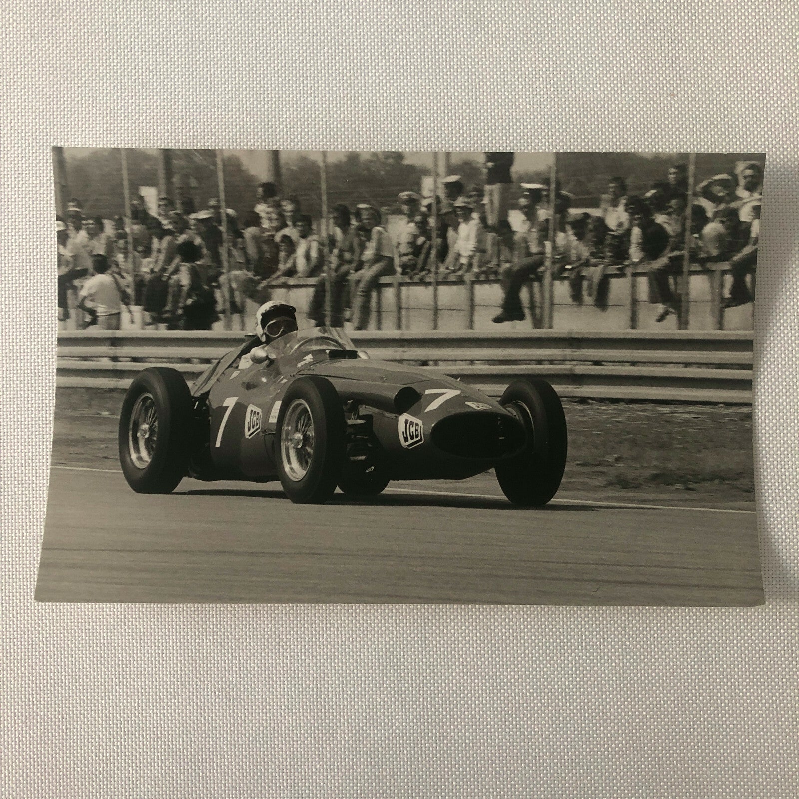 Vintage Photo Photograph of Stirling Moss in a Maserati 250F Race Car 