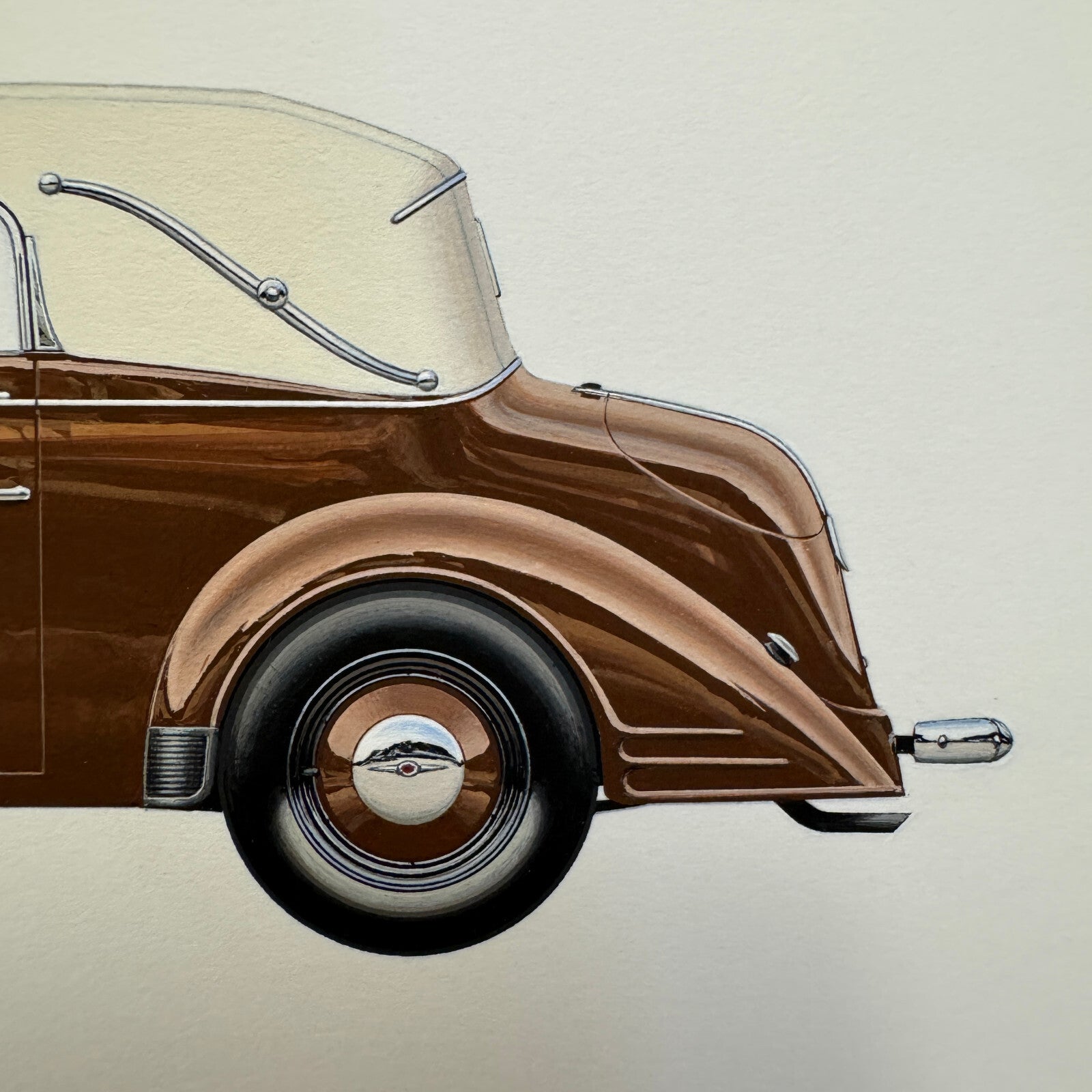 1934 Opel Cabriolet 2 Liter Car Illustration Art Drawing Hand Drawn