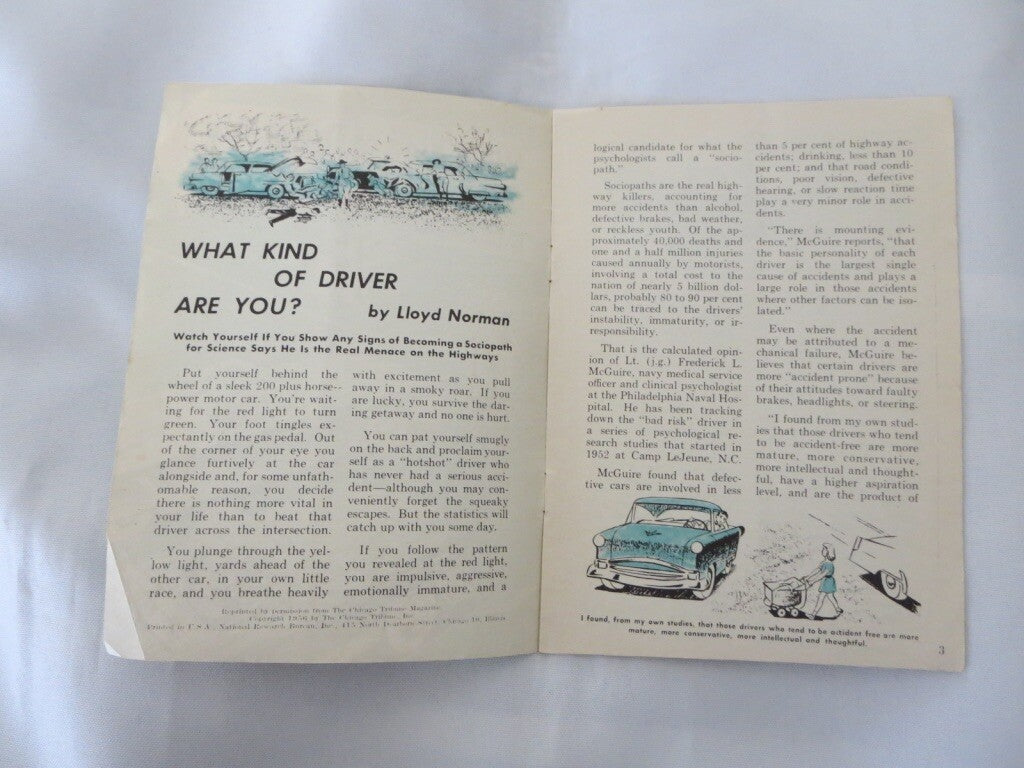 1956 What Kind of Driver are You Book Lloyd Norman - Vintage Car Road Sociopath 