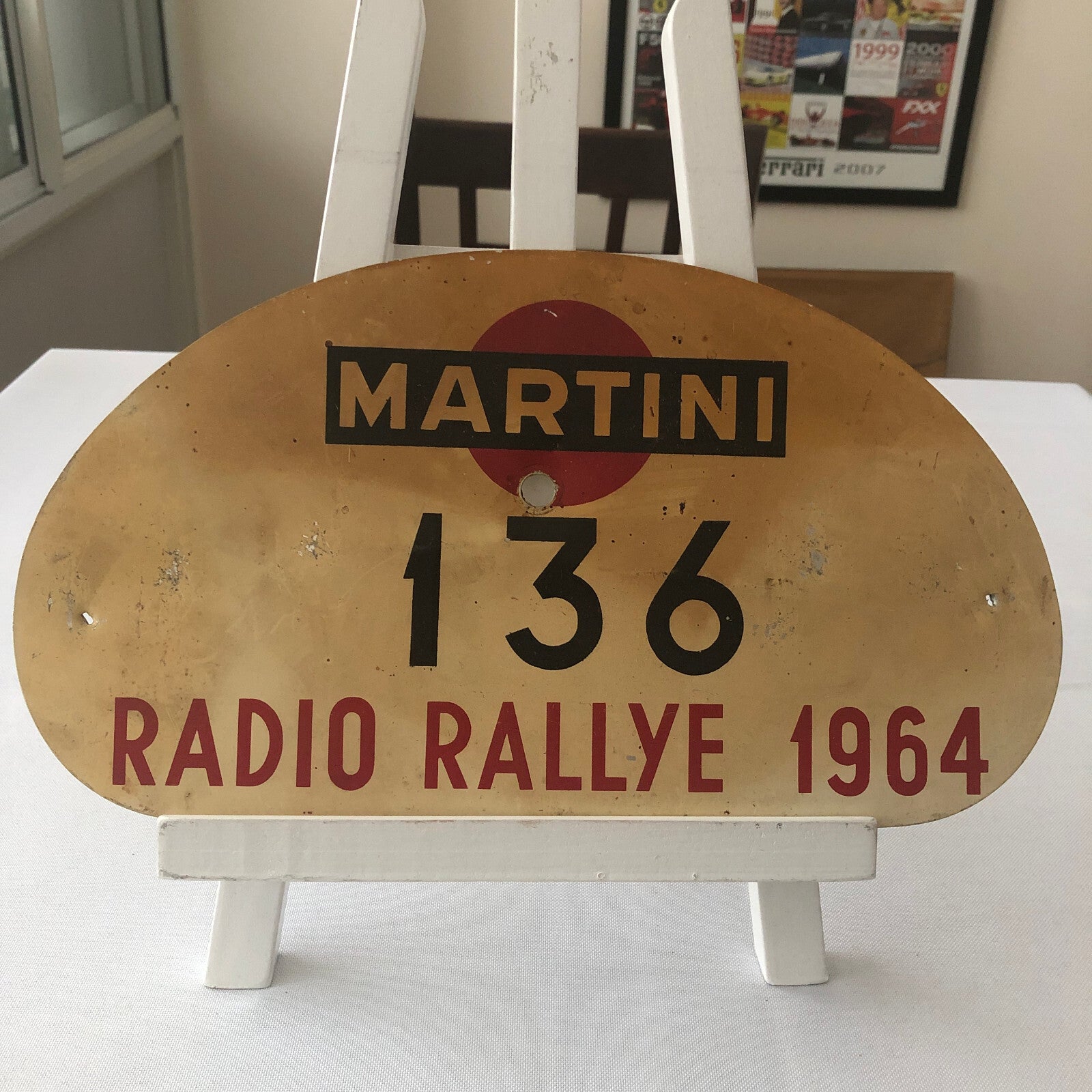 1964 Radio Rallye Car Rally Participant Plate w/ Martini Ad