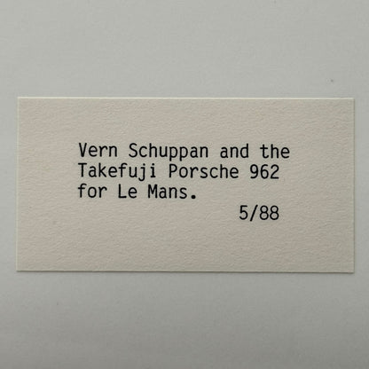 Porsche 962 Takefuji Lemans Racing Car Photo Photograph Print 1988 Vern Schuppan