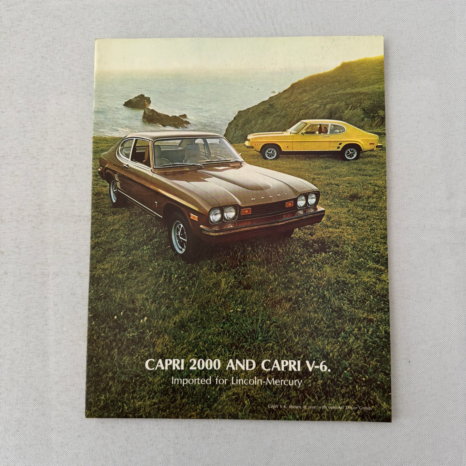 Capri 2000 and Capri V6 Car Sales Brochure Catalog Advertising Mercury Capri