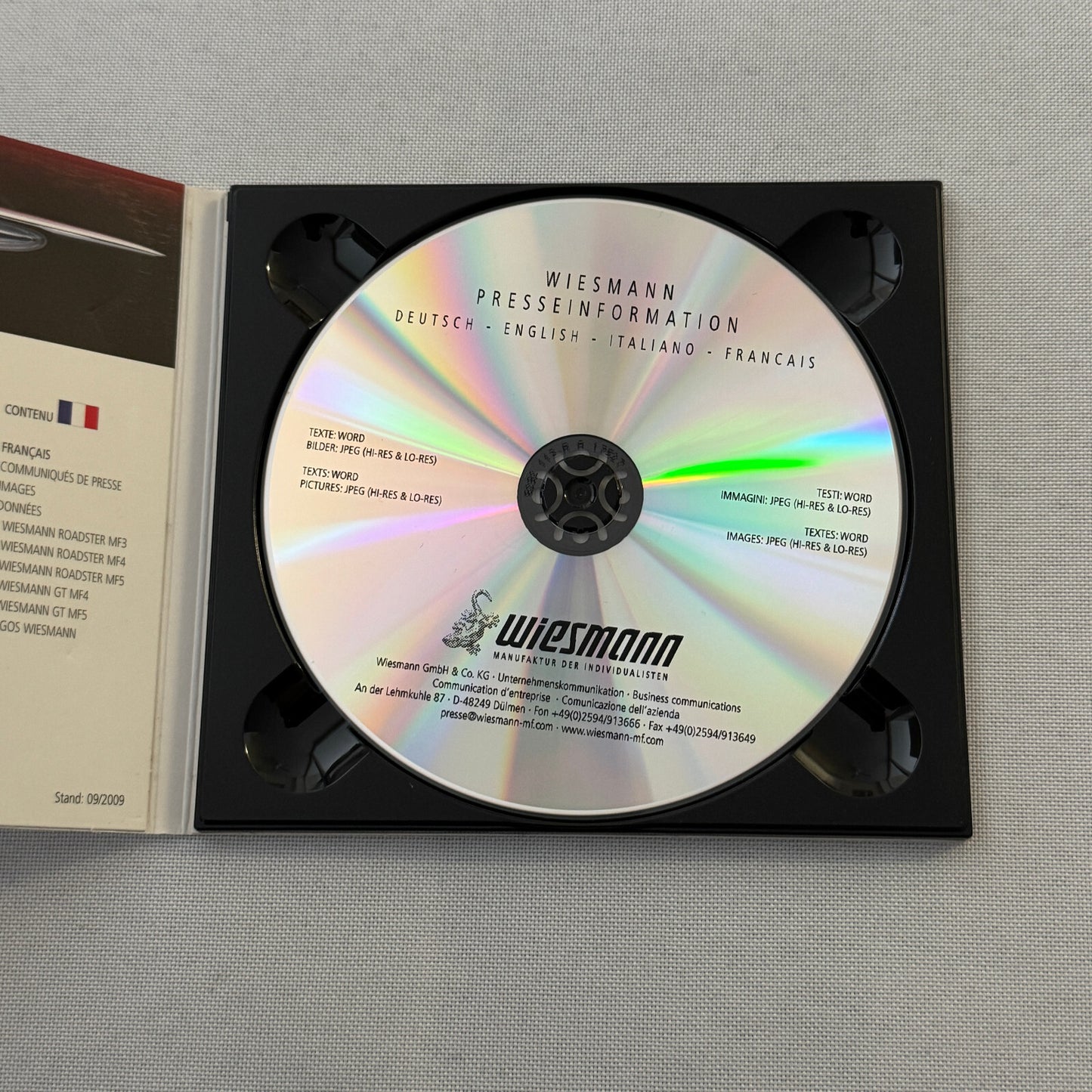 Wiesmann Sports Car Press Kit Photo CD Lot 2x