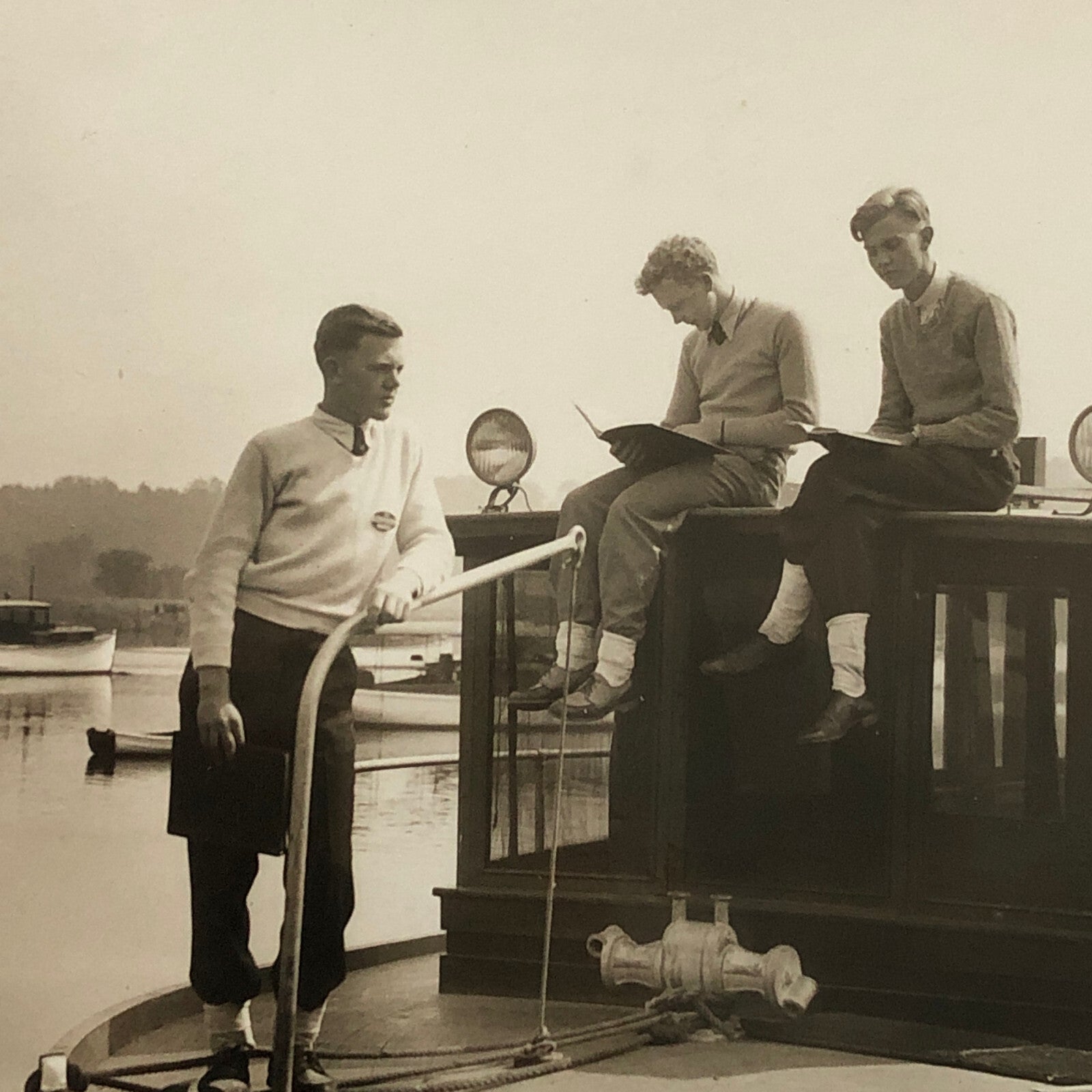 Press Photo Photograph Rutgers College Students Live on Yacht Boat NJ New Jersey