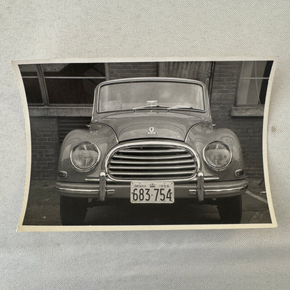 Vintage DKW Car Photo Photograph Print Auto Union Audi 1956 Ontario Plate