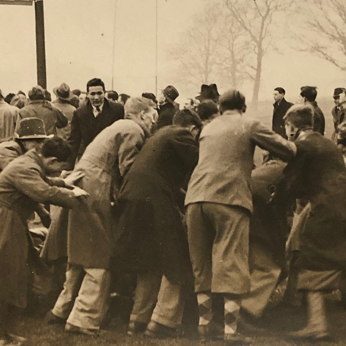 Press Photo Photograph 1932 Rugby Match London UK ? Keystone Photo Hospital Cup