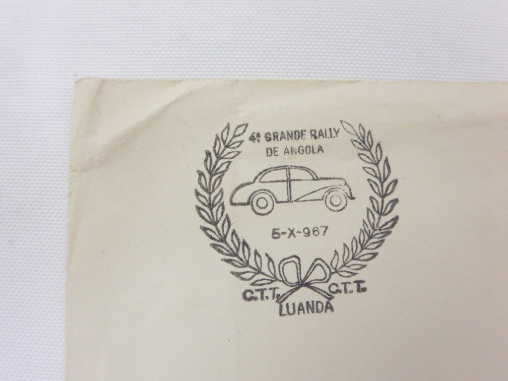 Vintage 4e Grande Rally de Angola Commemorative Postage Stamp on Envelope 