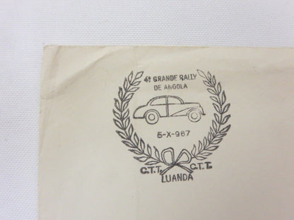 Vintage 4e Grande Rally de Angola Commemorative Postage Stamp on Envelope 