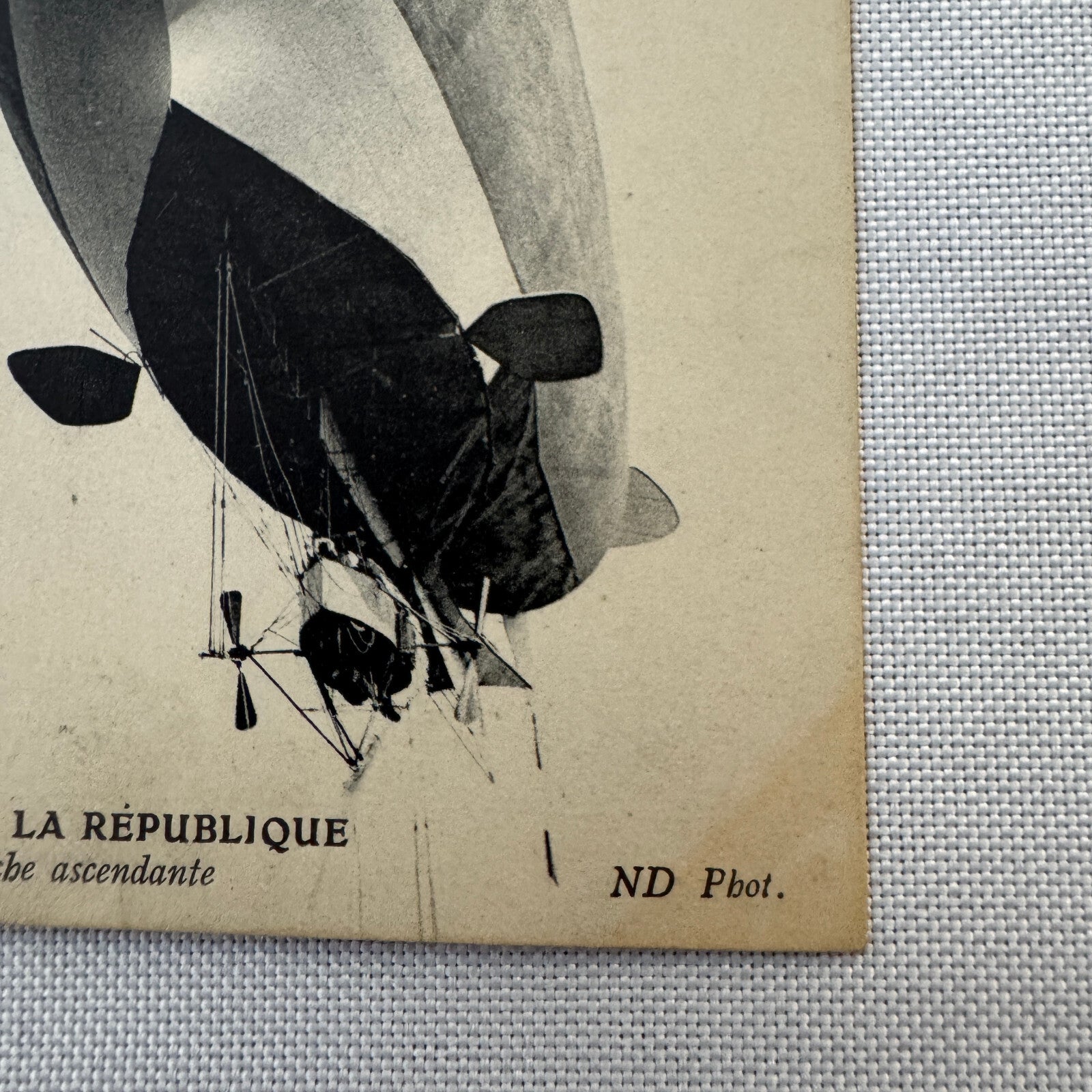 Vintage Zeppelin Airship Dirigible Postcard Post Card French Republique Military