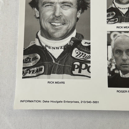 Racing Driver Press Photo Photograph Rick Mears Danny Sullivan Al Unser Penske