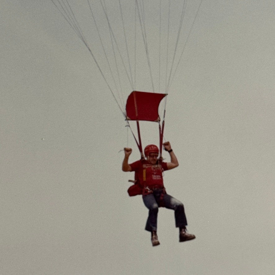 Vintage Skydiving Parachute Photo Large Format Aviation Photograph 1970s-80s