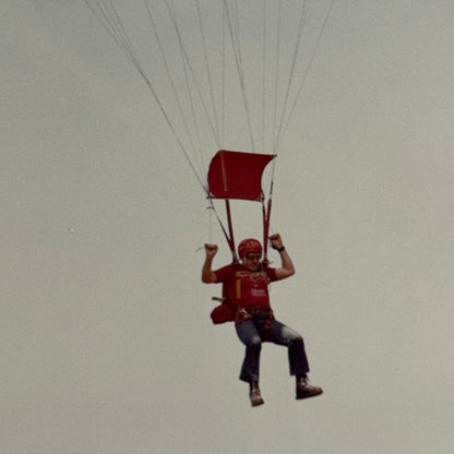 Vintage Skydiving Parachute Photo Large Format Aviation Photograph 1970s-80s