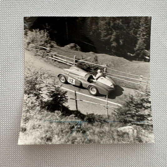 Vintage Racing Photograph Unidentified Race Car Driver Photo Print