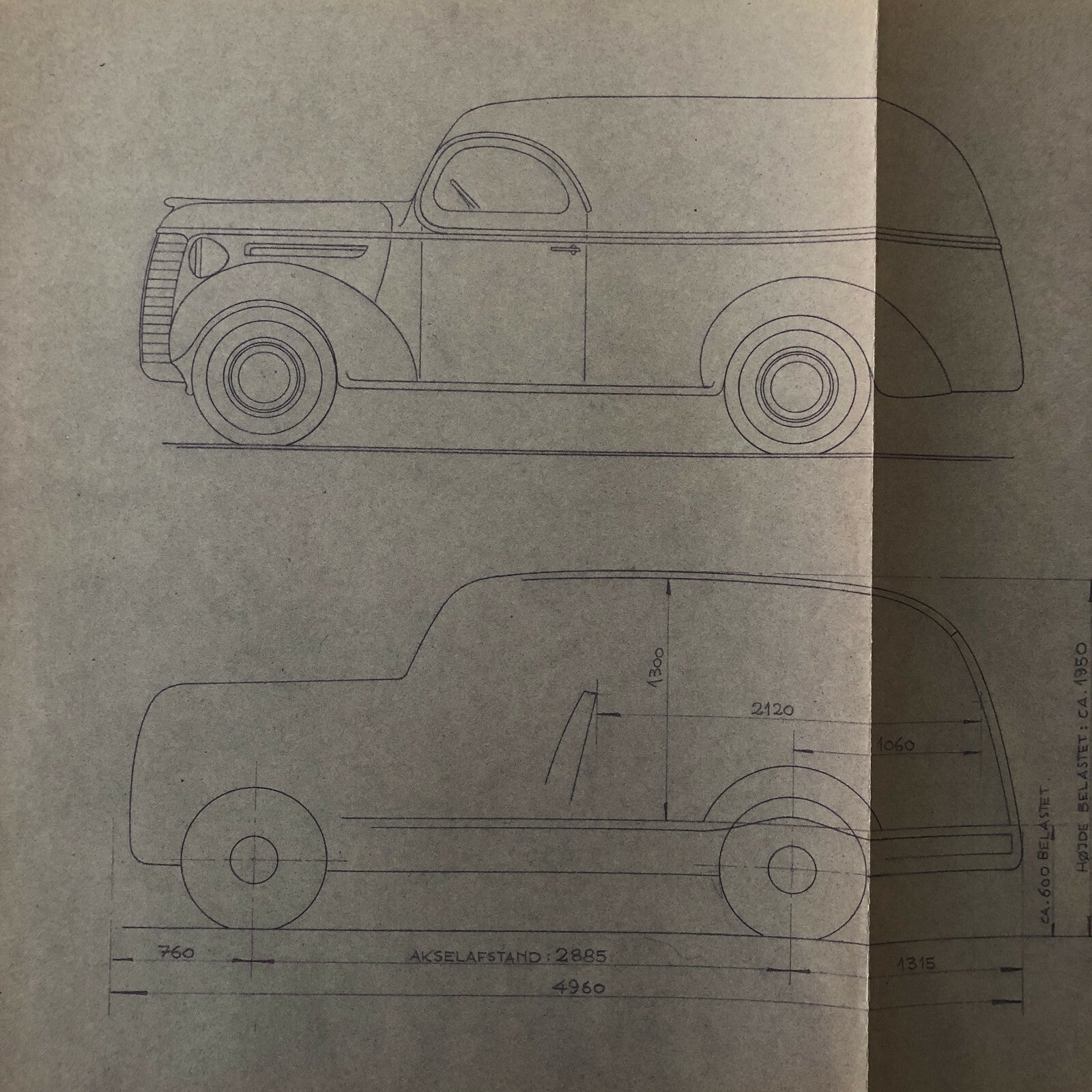1939 Coachbuilder Truck Design Blueprint Rendering Blue Print Panel Van 