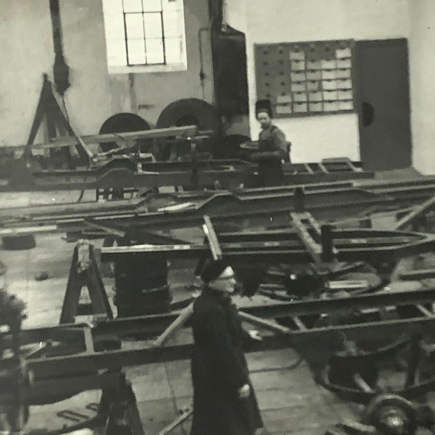 Antique Vintage Photograph of a Factory with Workers - Denmark Ergo Trailer ? 