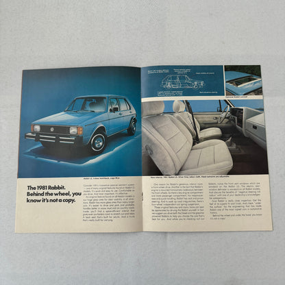 1981 Volkswagen VW Rabbit Car Sales Brochure Catalog Rabbit Convertible