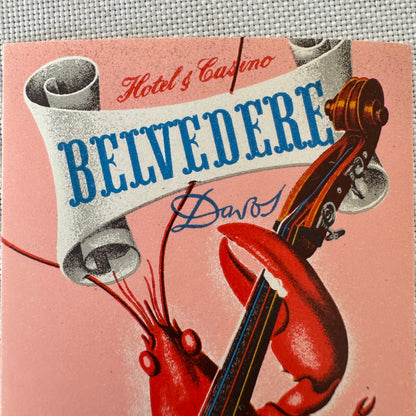 Vintage Hotel Travel Luggage Label Belvedere Hotel and Casino Davos Switzerland