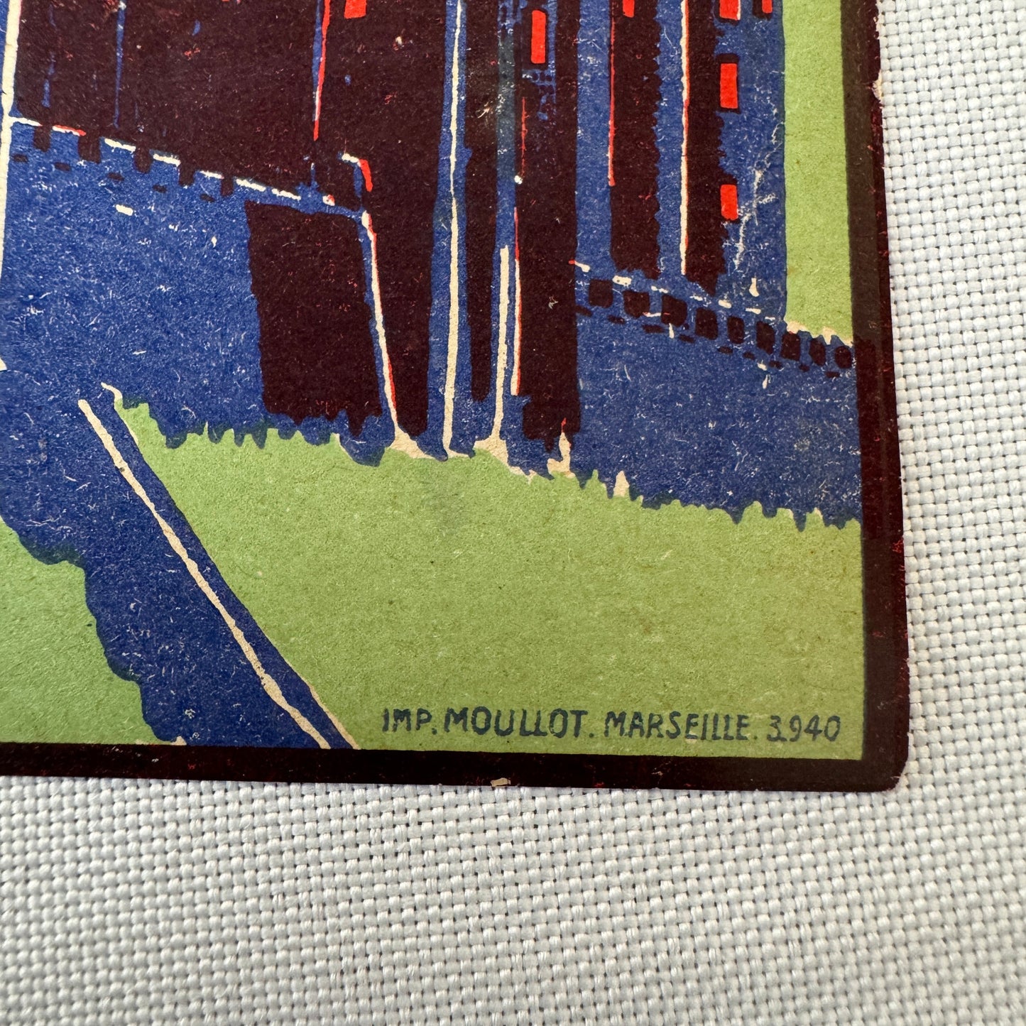 Vintage Hotel Travel Luggage Label Hotel de la Cite Carcassonne France French