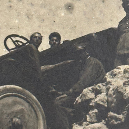 Antique Car Automobile on Mountain Italian Real Photo Postcard RPPC Photograph