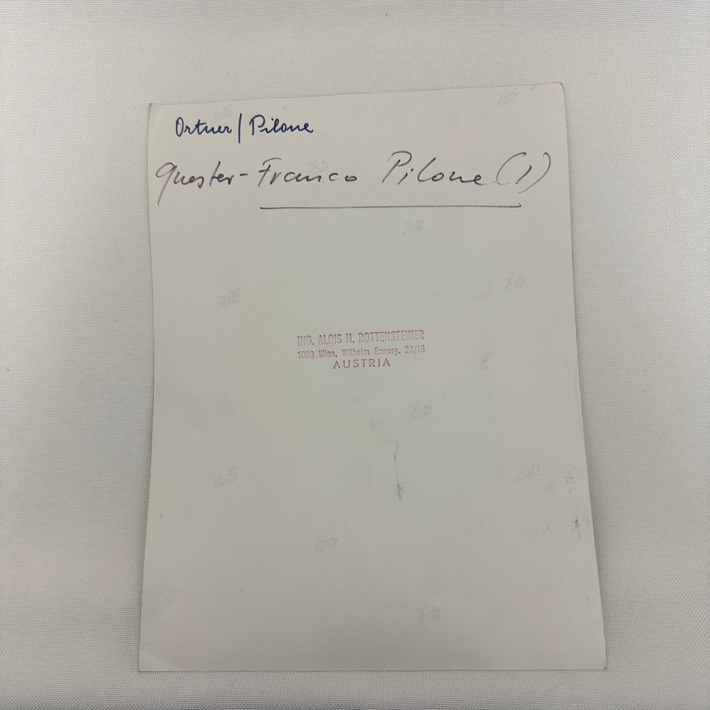 Vintage Abarth Racing Photo Photograph Drivers Johannes Ortner Franco Pilone