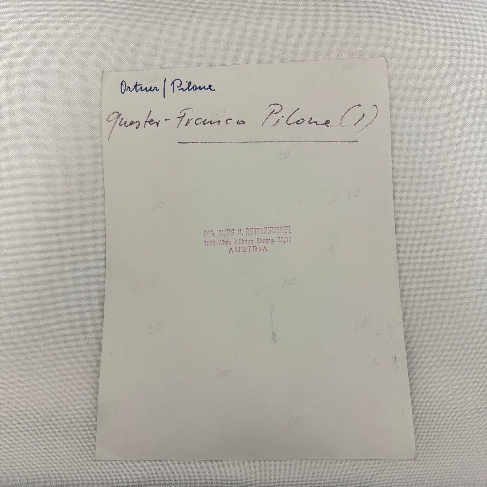 Vintage Abarth Racing Photo Photograph Drivers Johannes Ortner Franco Pilone