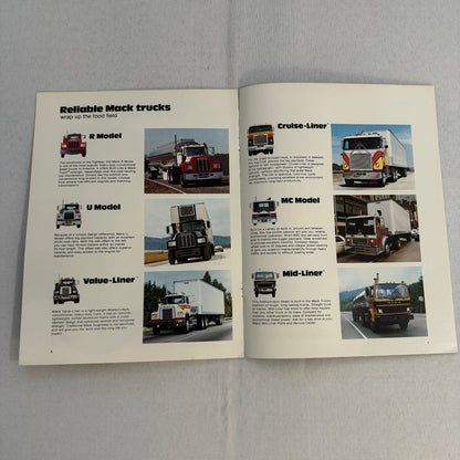 Mack Food Hauling Truck Sales Brochure Catalog R U MC Model Cruise Liner MidLine