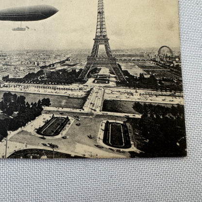 Vintage Zeppelin Airship Dirigible Postcard Post Card Paris Clement Bayard